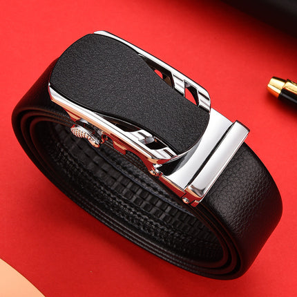 Automatic buckle belt men's business belt covered pig sausage belt versatile trendy belt one-piece delivery factory direct sales