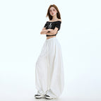 White extended pants / S