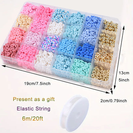 European and American Cross-border 24-grid Clay Bead Bracelet Making Kit 3mm23 Color Bead Bracelet Making DIY Jewelry Kit