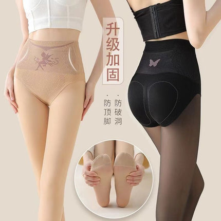 Flower fairy water light socks high waist abdomen leggings autumn and winter light leg artifact fleece-lined naked sense pantyhose manufacturers wholesale