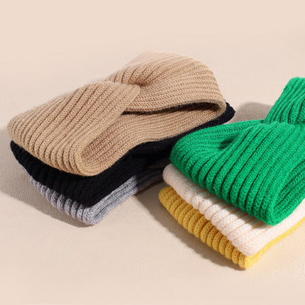 European and American cross-border knitted hair band fashionable all-match elastic wool cross headband autumn and winter warm wide-brimmed hair accessories