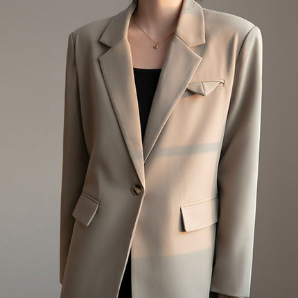 Green suit jacket for women Spring and Autumn 2024 New High sense niche Korean style British style loose small suit