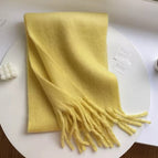 [goose yellow]#Solid color thickened scarf / 175cm or more