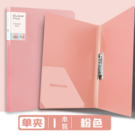 Morandi Double Strength Clip A4 Folder Students Use Loose-leaf Test Paper to Receive Office Data Plating Folder