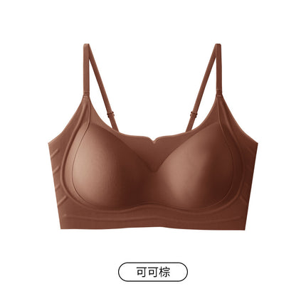 126 Summer Thin Cool Skin Seamless Liquid Foundation Soft Support Underwear White T Impermeable Strap Lifting Jelly Strip Beautiful Back Bra