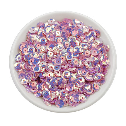6MM round curved surface hole PVC sequins jewelry accessories concave and convex surface wholesale flat bottom hexagonal sewing clothing beads