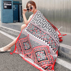 M118-01 striped lace square-red / 180*90cm
