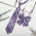 Lavender purple plaid (tie + collar flower)