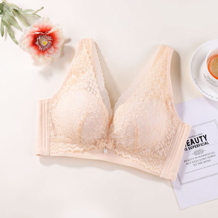 Thin Upper and Thick Lower Non-magnetic New Style Comfortable Underwear without Steel Rings for Women Gathering and Tucking Paramilis Skin-friendly Breathable Adjustable Bra