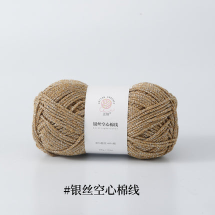 Silver Hollow Cotton 1.5mm Glossy Fine Woven Creative DIY Handmade Crochet Bag