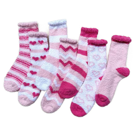Cross-Border Non-Shedding Coral Fleece Heart-Shaped Floor Socks for Women, Autumn and Winter Thickened Warm Home Sleep Socks, Maternity Socks