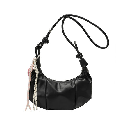 Trendy Solid Color Bags 2025 Summer New Women's Bag Fashion Simple Shoulder Crossbody Commuter Dumpling Bag