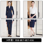 Blue suit + pants + skirt + shirt / S