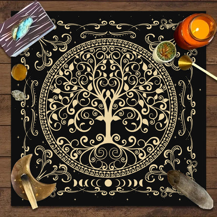 Tree of Life Tarot Card Tablecloth Game Decorative Tablecloth Card Game Push Card Game Ceremony Props Decorative Tablecloth