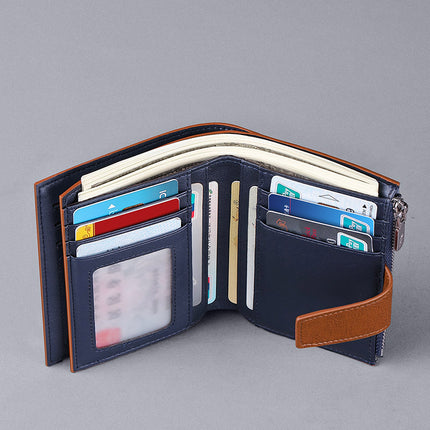 King Paul Wallet Men's Multi-functional Short Wallet Multi-card Coin Purse Men's Fashion Casual Wallet Men
