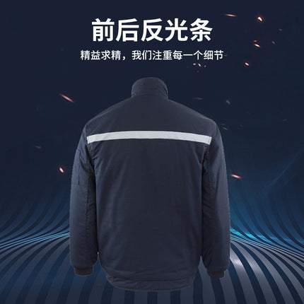 Winter Men's Cotton-Padded Clothes, Wear-Resistant Cotton-Padded Jackets, Cold-Proof Auto Repair Clothes, Workshop Jackets, Logistics Cotton-Padded Clothes with Logo, Mid-Length Styles