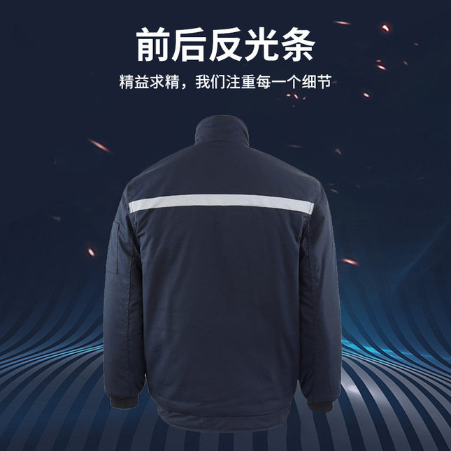 Winter Men's Cotton-Padded Clothes, Wear-Resistant Cotton-Padded Jackets, Cold-Proof Auto Repair Clothes, Workshop Jackets, Logistics Cotton-Padded Clothes with Logo, Mid-Length Styles