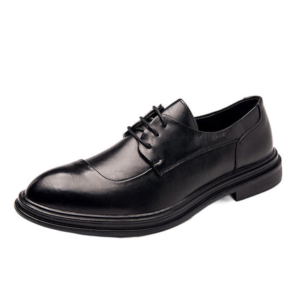 Leather Shoes for Young Men, Korean Style British Trendy Shoes, Casual Business Formal Leather Shoes, Size 45 Men's Suit Wedding Shoes