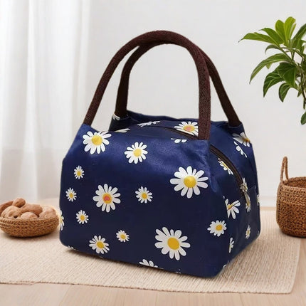 Oxford cloth printed lunch box bag new fashion casual ladies portable lunch bag hand mummy bag cartoon cute
