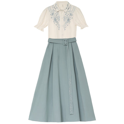 Real shot new national style Chinese element retro style new dress overskirt suit price limit +40