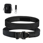 Black - belt + waist bag + keychain three-piece set