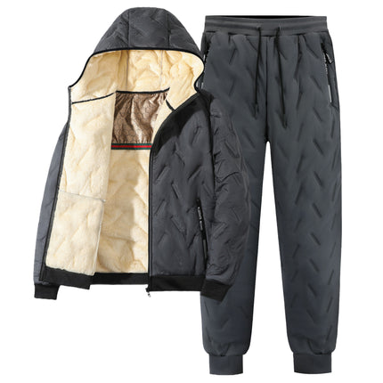 Winter Lamb Fleece Coat fleece-lined Cotton Coat suit Hooded Men's Loose Cotton Coat Plus Size Warm Cotton Coat