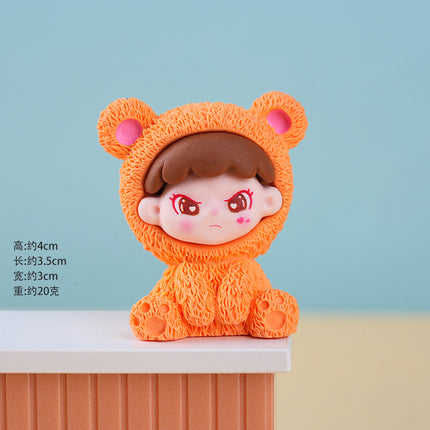 New Cartoon Sitting Posture Cute DIY Backpack Pendant Resin Keychain Phone Case Micro Landscape Ornament
