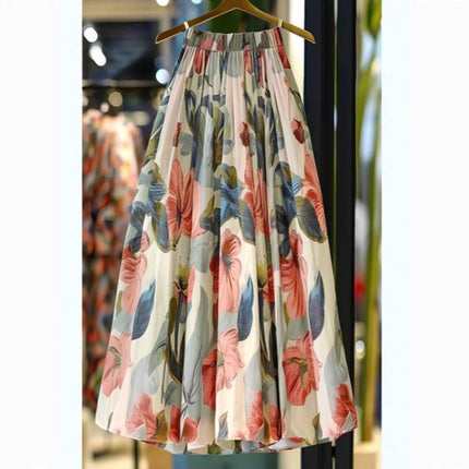 French-Style Pear-Shaped Figure Niche Fairy Ultra-Fairy High-End Printed High-Waisted A-Line Skirt for Women in Summer
