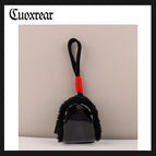 Plush transparent bag-black