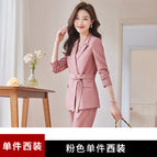 Pink suit ester fiber 77.6% viscose 17.3% spandex 5.1% / S