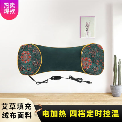 Tiktok hot heating Wormwood bone pillow Wormwood pillow Ice Silk bone cool pillow multifunctional cervical pillow factory wholesale