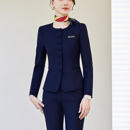 High-end professional suit suit women's spring and autumn new temperament sales department jewelry store hotel front desk reception work clothes