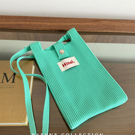 Dopamine Fashionable New Women's Bag South Korea Niche Crossbody Mobile Phone Bag Retro Solid Color Shoulder Small Bag Coin Purse