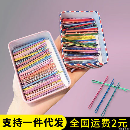 Color macaron color bangs clip hair clip side clip broken hairpin rainbow small clip girl essential clip