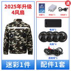 4 fans ☆ 690,000+ camouflage 1 piece [36v wind power] hurricane style / M【 45-55kg 】