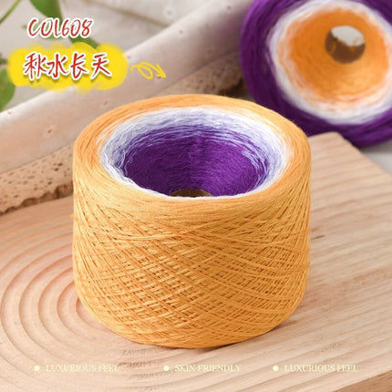 mercerized cotton hand-wound mixed strand cake line gradient long dyed hand-woven shawl blanket crochet wool 300g