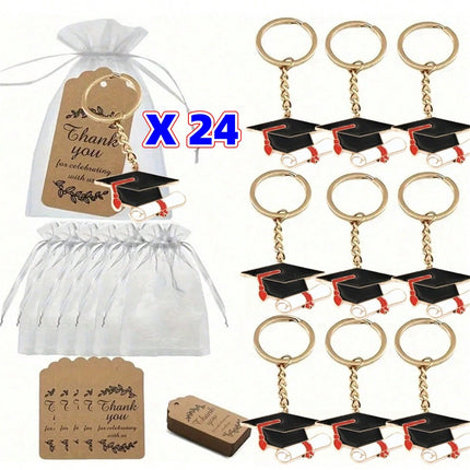 Cross-Border Fashion New Doctor's Hat Graduation Season Keychain Hanging Set Decoration Creative Alloy Oil Dripping Graduation Gift