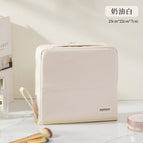 Cream white-small pu non-set luggage pencil case cosmetic bag