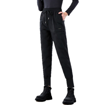 Down Pants Women's Outer Wear Fashion High Waist 2024 New Winter Thickened Warm Cold-proof Leg Women's Cotton Pants 105