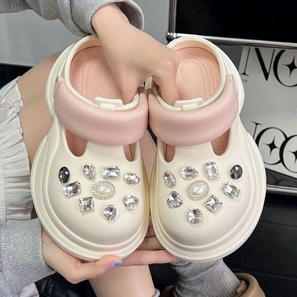 2026 New Hot-Selling Thick-Soled 8cm Clogs, Height-Increasing Outdoor Water Shoes, Suitable for Camping and Shopping, Slip-On Sandals