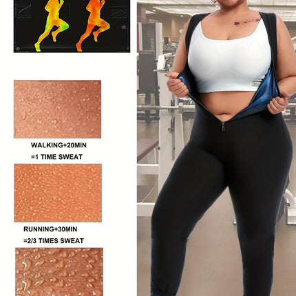 Women's Plus Size Zippered Sleeves Bodycon Leggings Yoga