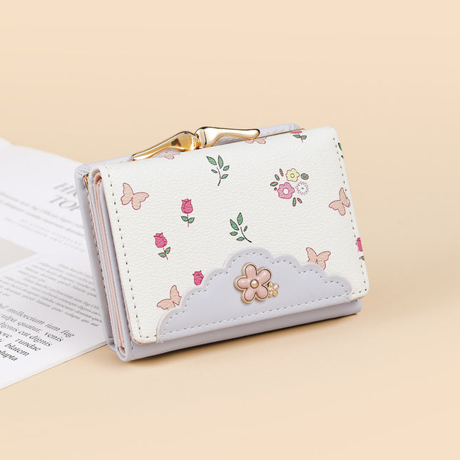 Simple Girls Ins Wallet Cute Fresh-style Puleather Portable Card Bag Large Capacity Multi-card Coin Wallet