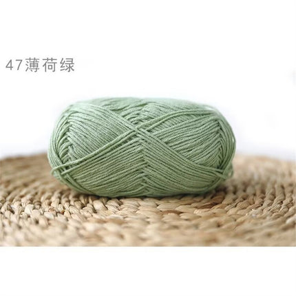 Xuefeier 4-Strand Milk Cotton Wool Ball 4-Strand Combed Cotton Thread Does Not Ball Baby Hand-Knitted DIY Cute Doll