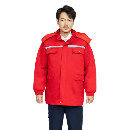 Winter thickened anti-static overalls cotton-padded clothes detachable cotton-padded jacket gas station electronics factory warm labor protection clothing wholesale