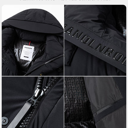 High-end New Black Gold Very Cold High-filled Down Jacket Men's Long Thickened Winter Thickened Warm Cold-proof Down Jacket