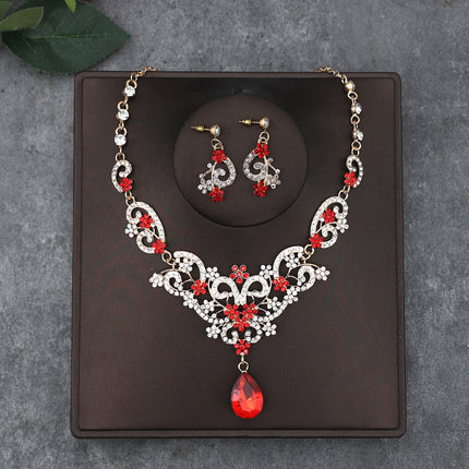 Korean Bride Necklace Earrings Two-piece Decorations Wedding Yarn Wedding Jewelry Wedding Accessories Dance Studio