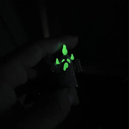 Hip-Hop Cute Colorfulful Luminous Ghost Pendant Necklace Niche Street Stylish Diamond Cartoon Sweater Chain Jewelry