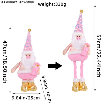 A variety of Christmas standing telescopic doll hotel window Christmas snowman elk doll decorative ornaments