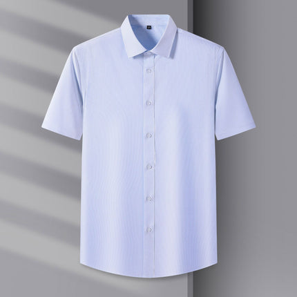 Counter Men's and Women's Summer Natural Modal Short-Sleeved White Shirt, No-Iron, Anti-Wrinkle, High-End Cool Cloud Shirt