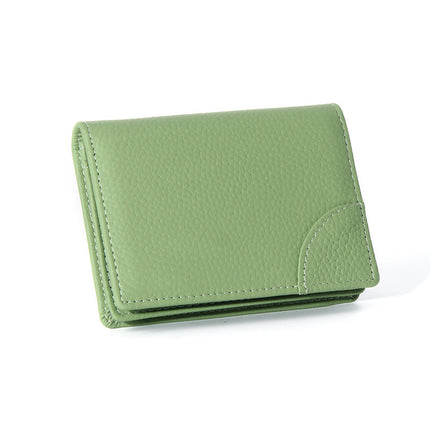 Foreign Trade Top Layer Cowhide Card Bag Coin Purse Lightweight Simple Japanese Style Large Capacity Business Card Bag Certificate Genuine Leather Card Case